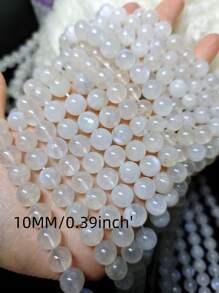 月光石天然珠子适合 DIY 珠宝制作 - 圆形散装宝石非常适合 - 5A月光石[1strand 15inch] - 查看 9