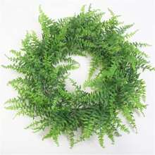 1 件人造悬挂植物蕨类藤蔓 - 假常春藤叶装饰，适用于室内和室外，人造叶子绿植装饰，适用于客厅、厨房、阳台、花园、卧室、农舍美学、情人节、礼物 - 軍綠色 - 查看 2