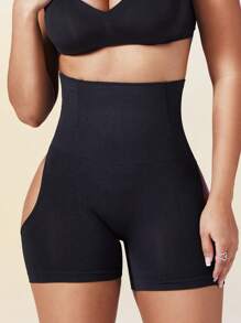 1pc Women Waist Trainer & Butt Lifter Seamless Bodysuit, Black