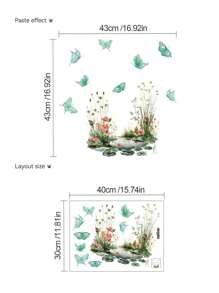 水彩蝴蝶墙贴、北欧风格卡通长颈鹿墙贴、热气球墙贴、云星复古汽车墙贴、儿童卧室婴儿房装饰自粘墙贴、男孩/女孩房间、幼儿园贴纸 - 彩色 - 查看 12