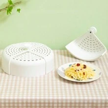 1pc Foldable Food Cover, Fly-Proof Lid, Table Leftovers Dust Cover, Compact Size For Easy Storage, Suitable For Kitchen And Dining Room - White - View 8