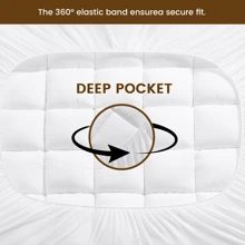 JustLet Mattress Topper - Ultra Plush, Pain-Relieving Pad With Cooling Technology, 8-21 Inch Deep Pocket Design, Luxurious Overfilled Down-Alternative Fill - White - View 6