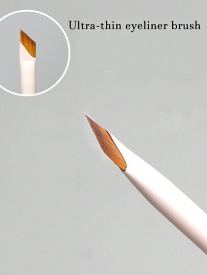 Biały ulepszony precyzyjny pędzel do brwi i eyelinera, ultracienki, miękki i szczegółowy pędzel