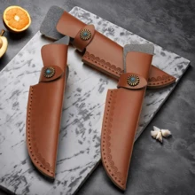1pc Premium Leather Knife Sheath, Knife Box, Knife Holder, Simple & Effective Protection For Knives And Prevent Hand Injury (Knife Holder Only, Knife Not Included) - Brown - View 4