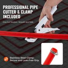 100FT-500FT PEX-B & PEX-A  Pipe 3/4" With Pipe Cutter And Clamp Hot And Cold Compatible Flexible Leakproof And Frostproof Suitable For Water Supply Radiant Floor Heating Solar Heating White & Red & Blue - PEX-B Pipe Red 100 ft Non-oxygen barrier - 查看 5