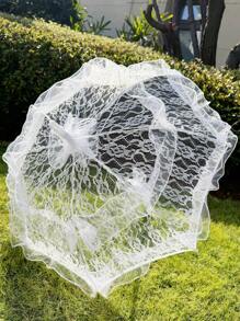 1 件装白色蕾丝阳伞茶会装饰生日派对用品复古婚礼配件伴娘礼物拍照道具 - 彩色 - 查看 15