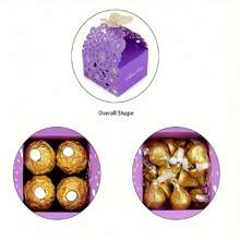 10 pièces Boîtes à bonbons creuses en forme de fleurs et de papillons - Jolies boîtes à chocolat pour les faveurs de mariage, les anniversaires et plus encore