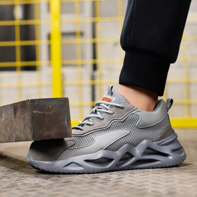 Product Line: Sports Series Labor Protection Shoes Men's Series Sports Anti-Smash Anti-Puncture Protection Toe Low Top Steel Baotou Gray Wear Light