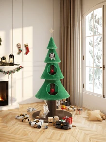 Allewie 63 Inches Cat Tree For Indoor Cat/ Cat Tower With 3 Condos/ 5ft Cat Christmas Tree Party Decoration/ Cat Activity Center Play House And Beds/Green * Bed Frame Queen Queen Bed Frame Bed Frame Full Full Size Bed Frame King Size Bed Frame Twin Bed Frame Room Decor Home Decor Christmas Decor Bedroom Decor Valentine Day Decor Storage Living Room Decor Furniture House Decor - màu xanh lá - Xem 5