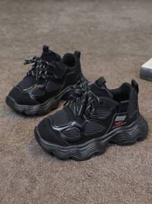 Latest Model Spring/Autumn Children's Shock-Absorbing Sports Shoes, Chic For Boys, Net Celebrity Style Balance Shoes For Girls Aged 1-5 Years Old