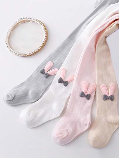 4 条适合女婴的棉质紧身打底裤，柔软舒适的春夏季下装