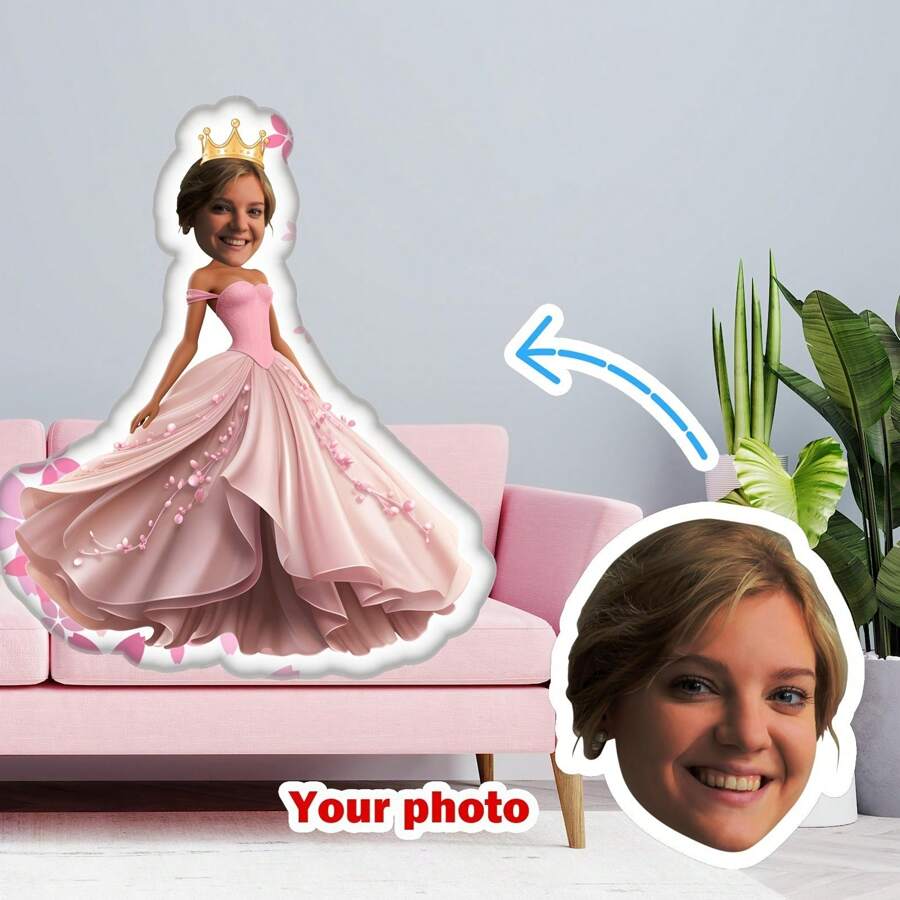 1pc Customized Photo Superhero Theme Throw Pillow - Personalized Humorous Home Decor Cushion, Perfect Valentine's Day Gift For Couples, Lovers DIY Memorial Present