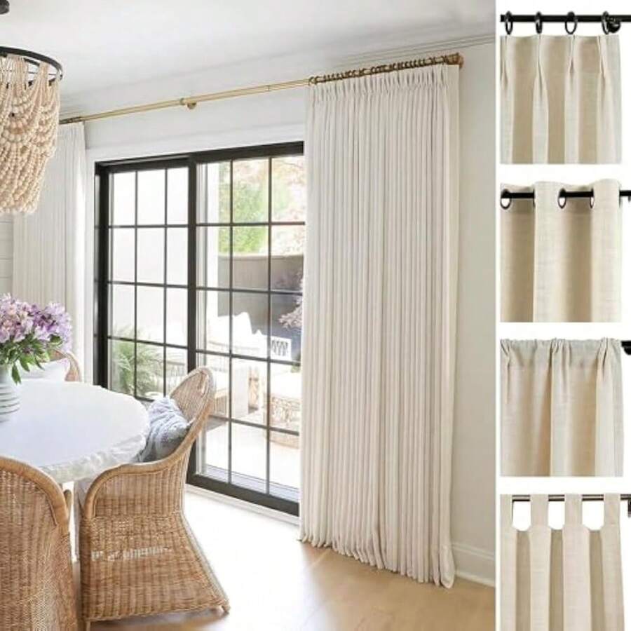 Liz Linen Curtain Custom Linen Drapery Panel For Living Room Bedroom Patio Door,1 Panel - 1 - View 1