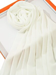 1pc Solid Soft Chiffon Scarf For Daily Casual Life Women Hijab - Multicolor - View 1