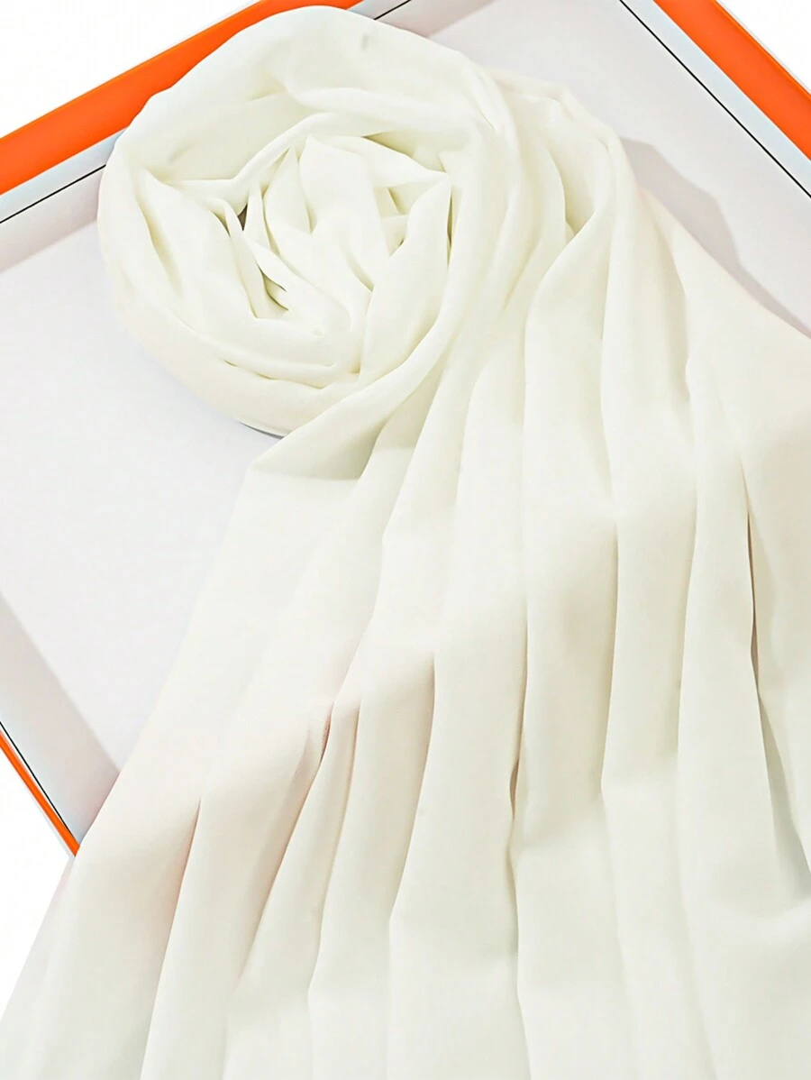 1pc Solid Soft Chiffon Scarf For Daily Casual Life Women Hijab - Multicolor - View 1