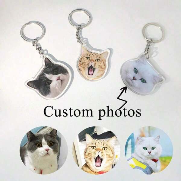 1pc Customized Acrylic Photo Keychain, Personalized Pet/Portrait Picture Keyring Pendant, Backpack Charm, Suitable As Customized Gift,Durable,Engraved,Stainless,Colorful,Cute,Adorable,Funny,Kawaii,Y2K,Stylish,Unisex,Casual,Custom,Personalized,Unique,Customized,Ideal Gifts For Him,Ideal Gifts For Her,Her,Boyfriend,Girlfriend,Family,Friends