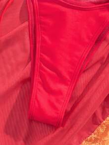 全新柔软纯色蕾丝拼接细肩带露背优雅派对比基尼套装带裹身裙，女士夏季海滩时尚比基尼