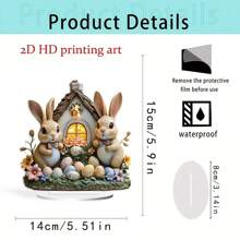 Modna transgraniczna słodka para wielkanocnych króliczków dekoracja stołu, akrylowa wodoodporna ozdoba