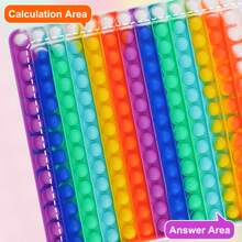 Multiplication Table Game Pop Bubble Toy With Mutiplication Flashcards, 12x12 Multiplication Table Math Games Toy Pop Bubble Stress Relief Fidget Toys - Multicolor - View 5