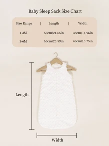 1pc [Oeko-Tex] Warm Baby White Polka Dot Fleece Sleeveless Sleeping Bag, Suitable For Infants & Toddlers In Winter - White - View 5