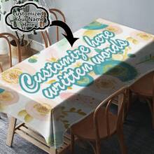 Customizable Text Tablecloth, Made Of Polyester Woven Fabric, Machine-Made, Family Name Customizable, Perfect For Home And Dining Room Decor, Suitable For All Seasons - Multicolor - View 10
