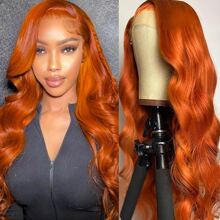 34 Inch Ginger Lace Front Wigs Human Hair Pre Plucked 350 Body Wave Glueless Wigs Human Hair For Black Women #350 Ginger Body Wave Lace Front Wigs 4/27 Colored 13x4 Human Hair Lace Front Wigs 200% Density Highlight 13x4 Human Hair Lace Front Wigs - S350 - 查看 7