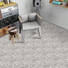 10pcs Stone Pattern Ceramic Tile Stickers, Self-Adhesive PVC Anti-Slip Wall Paper For Kitchen, Living Room, Bathroom, Bedroom, Wall, And Floor Decor - Grey - View 5