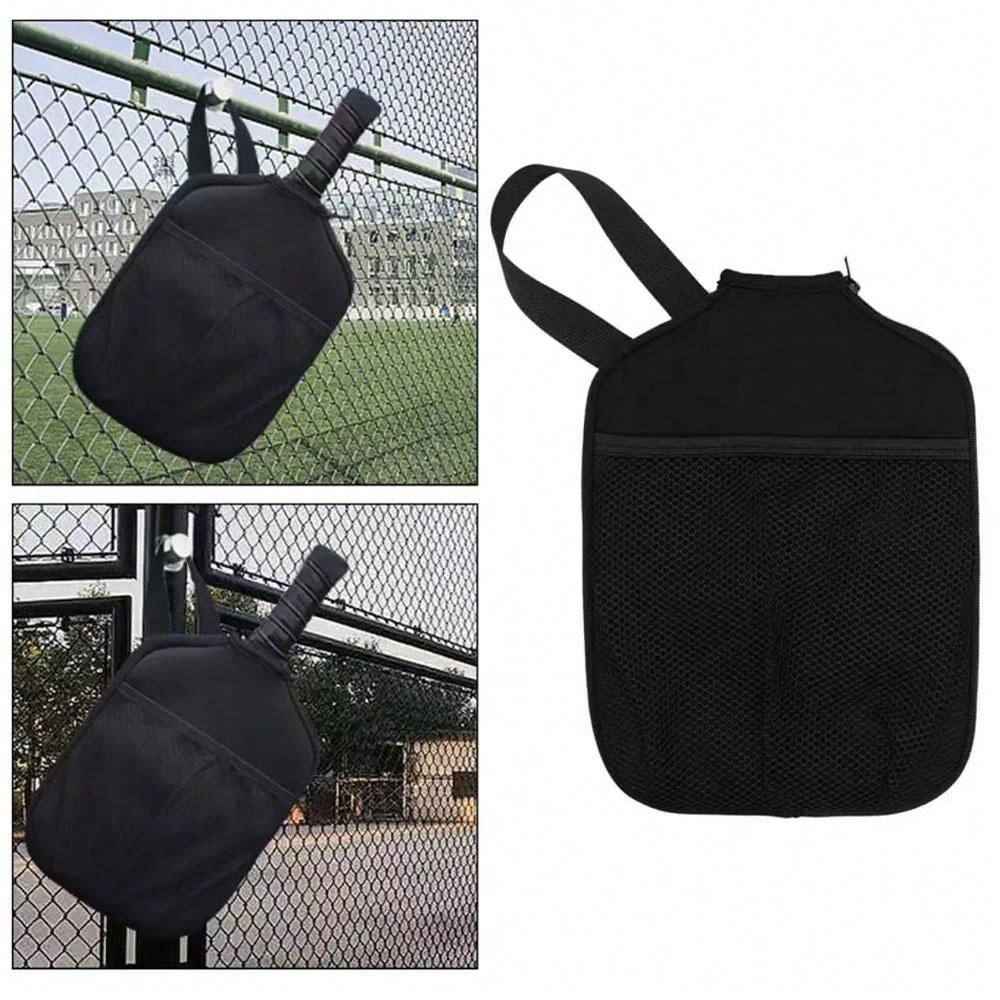 Custodia Per Racchette Da Ping Pong Nera - Portapaddle Con Tasca Per Palline E Cinturino