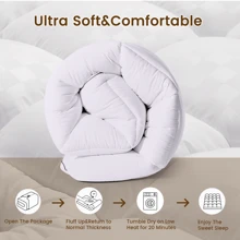 JustLet Mattress Topper - Ultra Plush, Pain-Relieving Pad With Cooling Technology, 8-21 Inch Deep Pocket Design, Luxurious Overfilled Down-Alternative Fill - White - View 8
