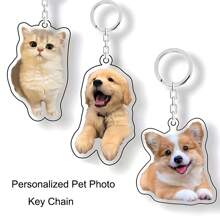 1pc Personalized Photo Keychain With Picture - Custom Acrylic Dog Cat Key Ring | Unique Gifts For Birthday, Anniversary, Parties, And Room Decorations Graduation