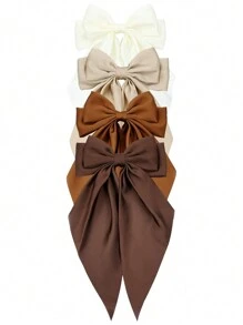 4 chiếc kẹp tóc nơ satin lớn, đuôi dài màu nâu, kẹp tóc nơ thanh lịch, kẹp tóc kiểu Pháp, phụ kiện hàng ngày cho nữ, thích hợp cho các dịp lễ, quà tặng ngày Valentine, trang trí ngoài trời, kẹp càng cua, đồ dùng học tập, phụ kiện tóc, phụ kiện đội đầu, ghim cài tóc - Nhiều màu - Xem 5