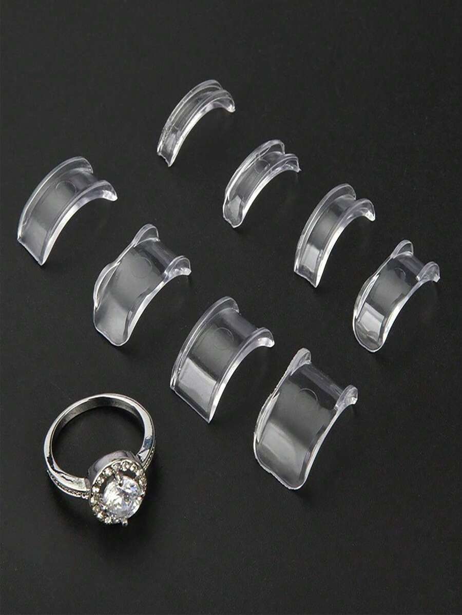 8/16pcs/Set Resin Ring Adjuster, Invisible Ring Sizer Pads, Fit For Loose Rings, Suitable For All Finger Sizes. Invisible Ring Sizer Adjuster, Fit For Loose Rings - Multiple Finger Sizes, Comfortable And Protective. Adjustable Clear Tightener, Size Adjustment Tool, Jewelry Protector, Fit For Loose Rings. Ring Adjuster Fit For Any Ring. - Multicolor - View 1
