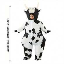 Inflatable Cow Costume, Inflatable Outfit, Role Play Party, Holiday, Halloween Costume, Parade, Carnival Costume, Jumpsuit - White - View 2