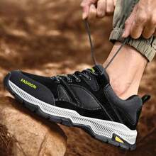 Men's Outdoor Sports Shoes Made Of Lightweight, Airy And Stretchy Material. Fashion Outdoor Sneakers. Suitable For Hiking, Walking, Camping, Mountain Climbing, Fishing, Jungle, Running, Backpacking And More. - 黑色 - 查看 3