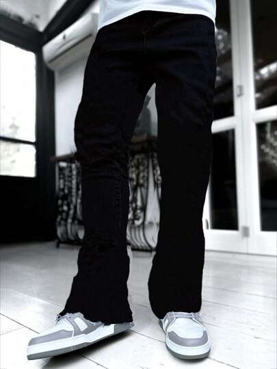 Vaqueros casuales con cintura elástica y bolsillos para niños preadolescentes, para todas las estaciones