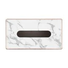 Futchoy Caja de pañuelos de color mármol, Caja de pañuelos cosméticos, Portapañuelos, Organizador de pañuelos, Regreso a la escuela - Gris - Ver 10
