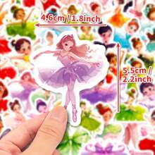 50 stuks levendige ballerina waterdichte vinyl stickers, kleurrijke graffiti stickers voor scrapbooking, dagboek, laptop, bumper, telefoon, cartoon, skateboard, waterfles, bouwvakker, auto stickers en stickers, koffers - veelzijdige decoratie, balletschoenen
