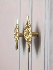 1 st Vintage Golden Leaf kastgrepen, enkel gat Scandinavische stijl meubelgrepen, decoratieve metalen ladeknoppen handgrepen voor keukenkast kast garderobekast deur accessoires hardware