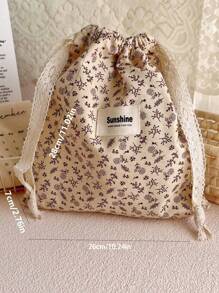 1个棕色花卉抽绳收纳包，大容量化妆包，适合居家收纳和旅行，是邮轮、宿舍、伴娘礼物、妈妈/生日礼物、送给朋友/老师的必备单品，也可用于家居装饰、浴室/客厅/卧室装饰，可收纳珠宝、口红和指甲油等，是一款实用的化妆包，也是旅行必备佳品。 - 彩色 - 查看 11