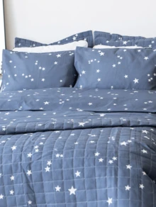 Standard Double Sheet Set Without Elastic With Minimalist Pillowcases 150 Thread Count - 3 Pieces - 星星 - 查看 3
