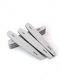 Set de 6 piezas de limas y pulidores de uñas profesionales de esponja para uñas acrílicas, de gel y naturales, con limas de doble cara de 100/180 granos, lavables - Gris - Ver 5