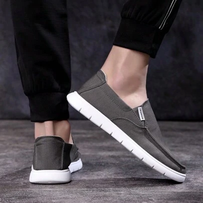 Men's Casual Slip-On Canvas Shoes, Canvas Student Sneakers
