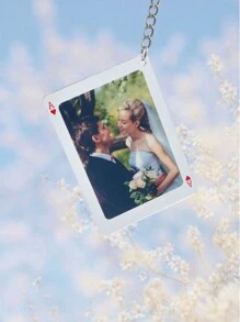 个性化照片钥匙扣 - 亚克力，适合背包和汽车钥匙 - 送给家人、朋友、情侣周年纪念日、圣诞节、情人节、感恩节、背包吊坠、饰品的完美礼物 - 彩色 - 查看 3