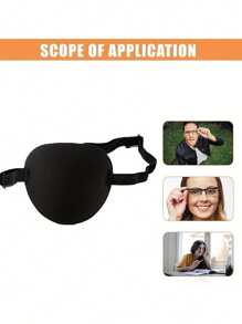 3pcs 3D Eye Patch For Adult Adjustable Eye Patch For Left Or Right Eyes Black For Bedroom,Travel,Office,School