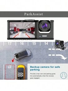 Camera lùi xe hơi HD 1080P không dây WiFi ba ống kính ghi hình ban đêm có tầm nhìn phía sau - màu đen - Xem 5