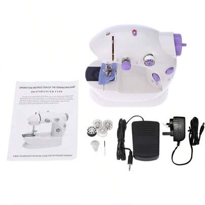 Máquina de coser portátil de mano para principiantes, Costura rápida ,  Control de doble velocidad, doble hilo, máquina de coser eléctrica para el hogar,decoraciones de Halloween, disfraces de Halloween, decoración de otoño, decoración de festivales,navidad