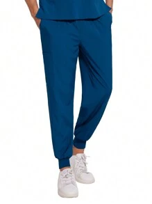 Conjunto de pijama médico para hombres con parte superior de manga corta multicolor + pantalón tipo jogger, uniforme de enfermería, veterinaria y trabajo