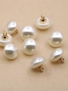 20pcs/set Faux Pearl Decor Button, Simple ABS Geometric Shaped Sewing Button For DIY - White - View 9