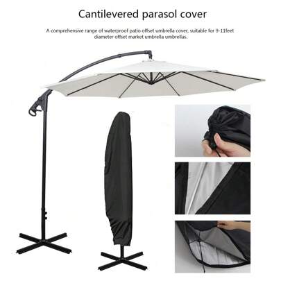 205cm/ 265cm/ 280cm Outdoor Parasol Storage Cover Cantilever Umbrella Cover Waterproof Dustproof UV Protection Garden