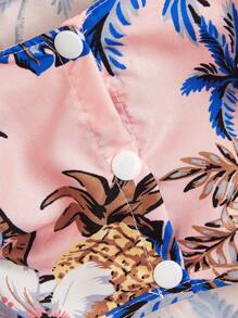 Camisa hawaiana para mascotas (gato/perro) de Hawái, top de solapa delgada con botones, para primavera, verano y otoño